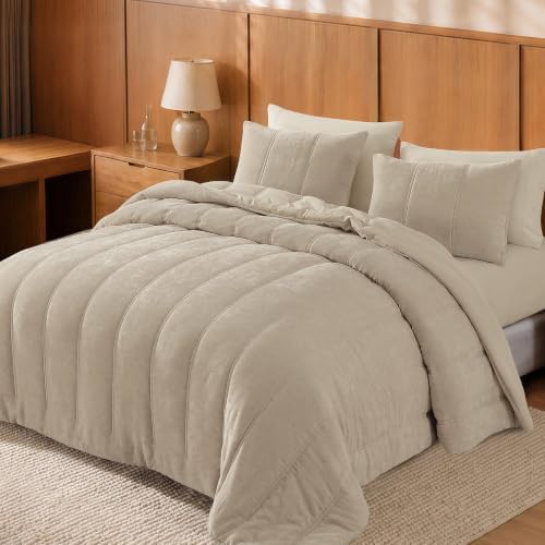 Chenille Full Size Comforter Sets-Cozy Warm Velvet Bedding Set by BLOOMHAVEN