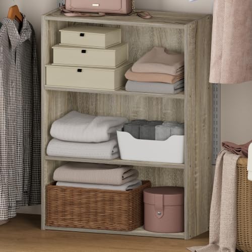 Furinno PASIR 3-Tier Closet Organizer, Open Shelf, Sonoma Oak - Image 3