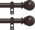 Curtain Rods for Windows 30 to 60 Inch, 2 Pack 5/8 Inch Heavy Duty Decorative by Poskena