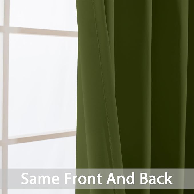 Yakamok Olive Green Blackout Curtains - Image 3