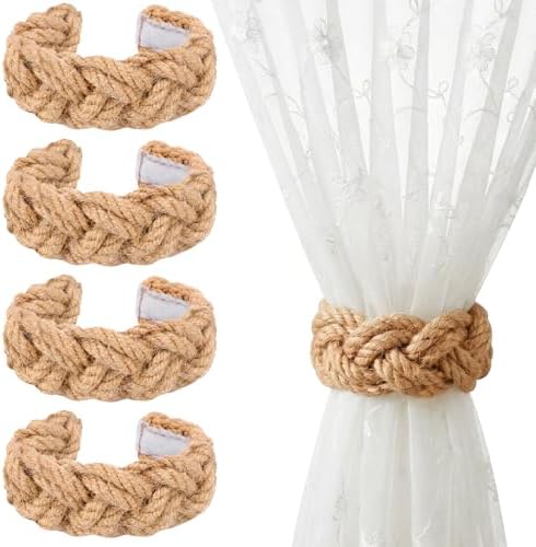 Novabright 4 Pcs Boho Curtain Tiebacks Braided Curtain Ties by Unknown