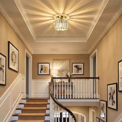 Gold Crystal Ceiling Light Fixture - Image 3