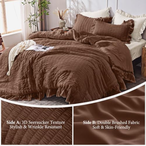 JOLLYVOGUE Dark Brown Twin/Twin XL Comforter Set - Image 5