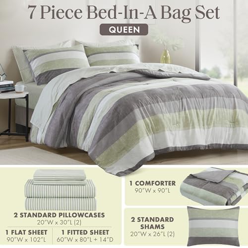 Madison Park Essentials Jaxon Queen Comforter Set, Bed in A Bag Comforter & - Image 5
