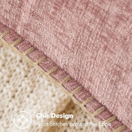 MIULEE Decorative Euro Sham Pillow Covers 24x24 Inch Blush Pink 2 Pack - Image 2