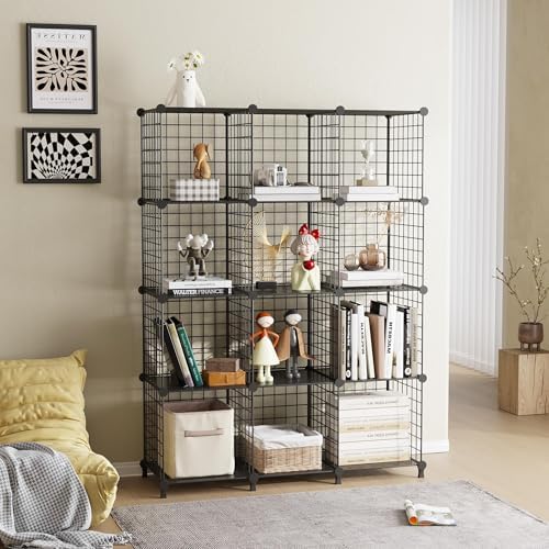 12-Cube Storage Organizer Metal Wire Shelf - Image 5