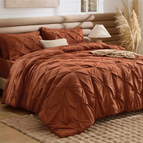 Bedsure Fall Bedding, Burnt Orange California King Comforter Set & Sheets by BEDSURE