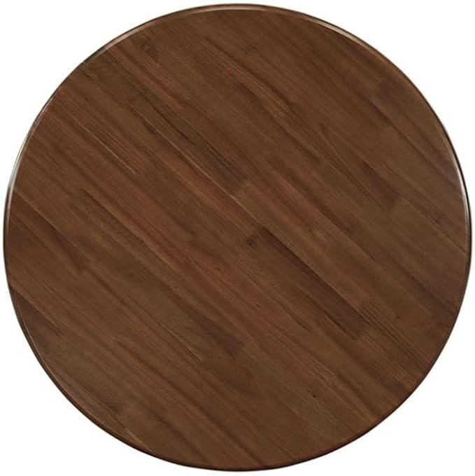 East West Furniture ANGA3-AWA-03 3 Piece Dining Set Contains a Round Dining Room Table with Pedestal and 2 Upholstered Chairs, 36x36 Inch, Antique Walnut