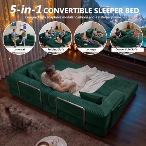 78.8" Boneless Couch for Living Room, Futon Sleeper Sofa Bed - Image 3