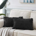 Fancy Homi Pack of 2 Black Lumbar Decorative Throw Pillow Covers by Fancy+Homi