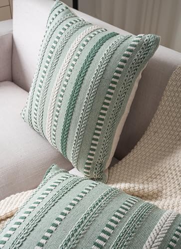 Cethom Boho Throw Pillow Covers 22x22 Inch Set of 2, Farmhouse Decorative Couch - Image 5