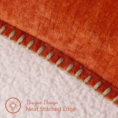 Pallene Chenille Soft Rust Throw Pillow Cover 26x26 Set of 2 - Image 4