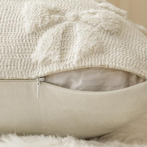 MIULEE Beige Bow Pillow Covers Coquette Room Decor 18x18 - Image 6