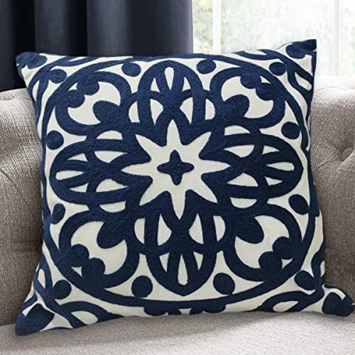 Alysheer Embroidered Decorative Throw Pillow Cover 20"x 20" by Alysheer