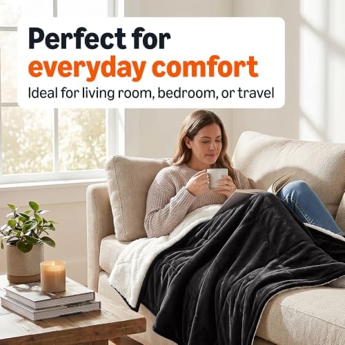 Amazon Basics Reversible Sherpa Throw Blanket - Image 3