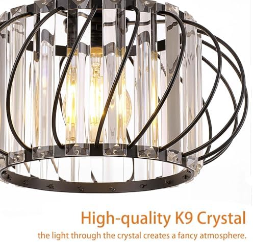 Black Crystal Ceiling Light Fixture - Image 2