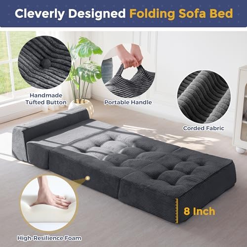 MAXYOYO Folding Sofa Bed, 8-Inch Fold-Out Chair Bed - Image 5