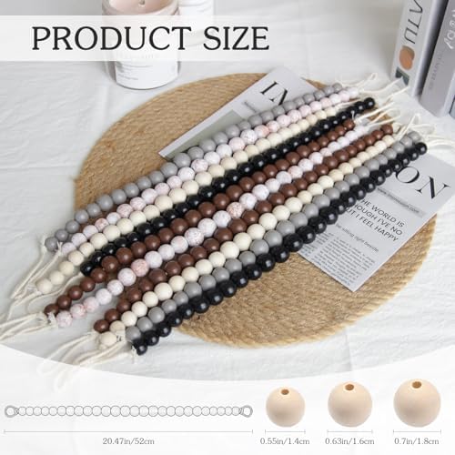 Hion 2 Pack Wood Bead Curtain Tiebacks Holdbacks - Image 2