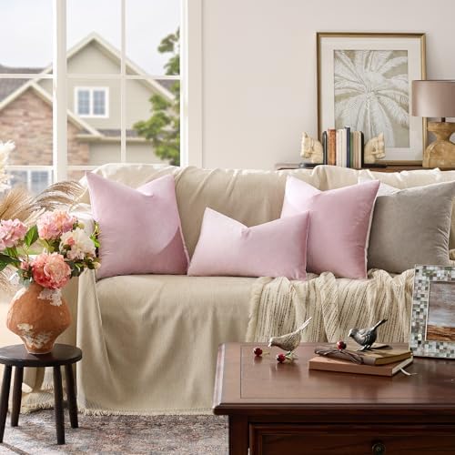 GIGIZAZA Sweet Lilac Velvet Throw Pillow Covers 22x22 Pack of 2 - Image 7