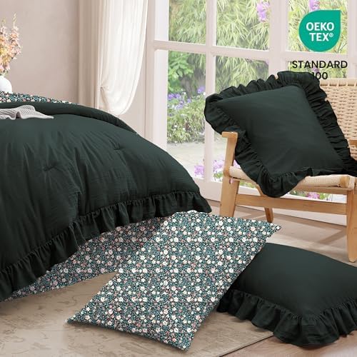 BLOOMHAVEN California King Comforter Set-7 Pieces Ruffle Bedding - Image 5