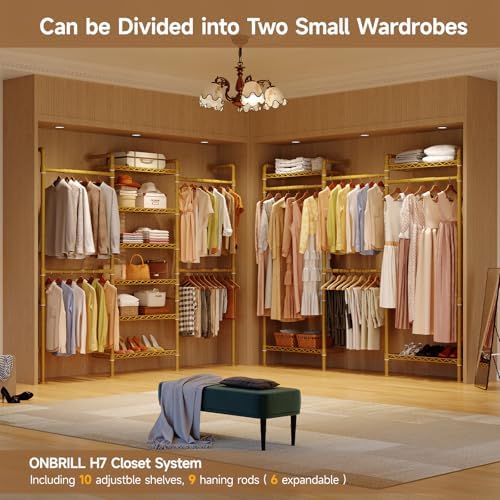 L7 Wall Mounted Industrial Pipe Clothing Rack, Corner Closet System - Image 6