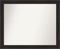 Amanti Art Brown Bathroom Mirror for Over Sink, 28x34 Furniture Espresso Rectangle Vanity Mirror, Large Casual Frame, Hangs Horizonally and Vertically, Bathroom Wall Decor, Non-Beveled Edge