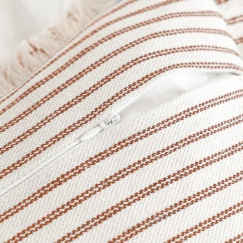 YEENAASY Throw Pillow Covers 26x26 Boho Striped Pillow Cases - Image 3