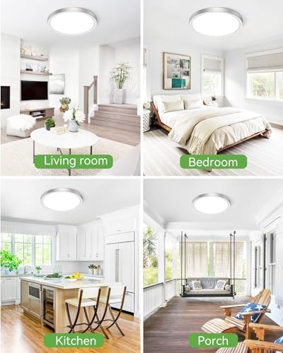 zemty Silver Flush Mount Ceiling Light - Image 5