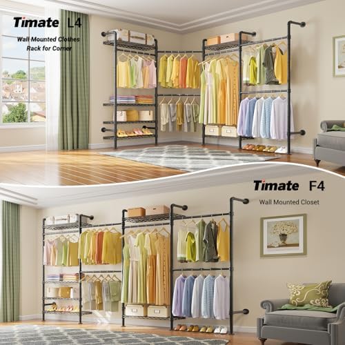 L4 L Shape Garment Rack Heavy Duty Clothes Racks - Image 2