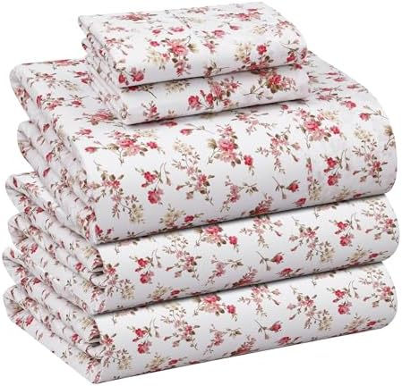 RUVANTI 100% Cotton Split King Sheets, Percale Sheet Set by Ruvanti