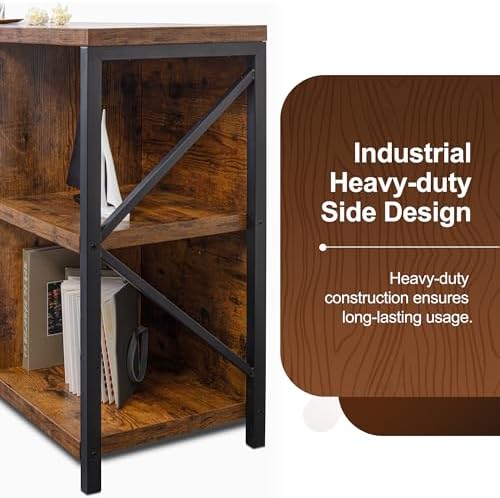 8 Cube Storage Organizer Bookshelf, Industrial Horizontal Bookcase, Accent - Image 5
