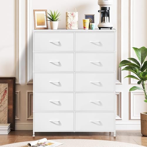 10-Drawer Dresser for Bedroom, Anti-Tip Tall Storage Organizer - Image 2