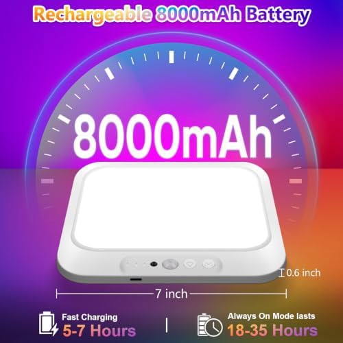 Rechargeable Motion Sensor Ceiling Light, Battery Closet Light 12 RGB Color - Image 6