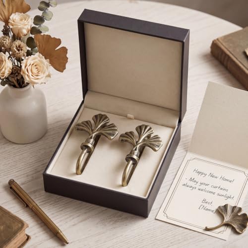 Hicarer 2 Pcs Metal Curtain Tieback Holdbacks Ginkgo Leaf Shaped Curtain Side - Image 3