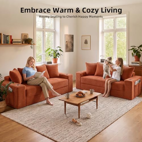 77" Convertible Futon Sofa Bed, Boneless Couch - Image 2