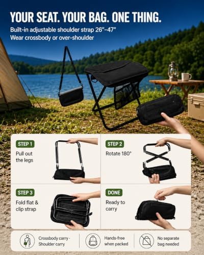 12 Inch Portable Folding Stool - Image 3