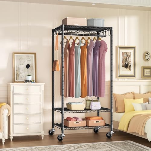 Rolling Clothes Rack, Clothing Racks - Image 2