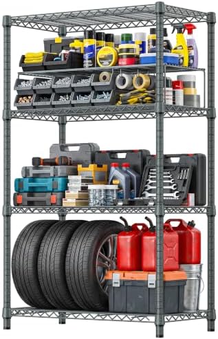 4-Tier Heavy Duty Chrome Metal Wire Shelving by IZEUK