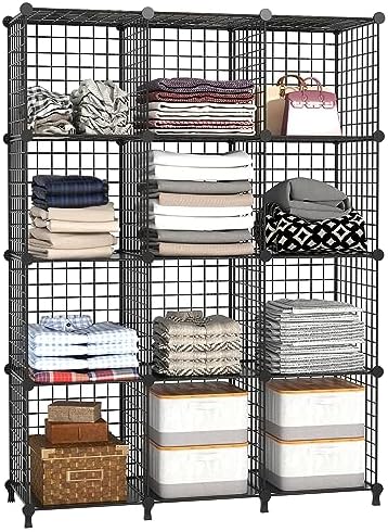 AWTATOS Wire Cube Storage, Closet Organizer, 12 Cube Storage Shelf - Image 4