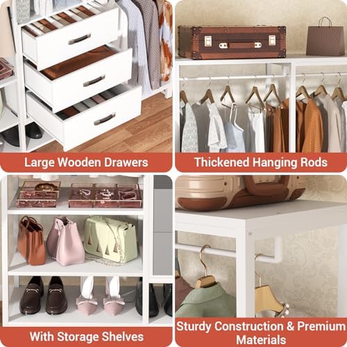 Aheaplus Wood Clothes Rack Wardrobe Closets - Image 2