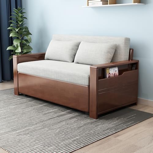 59" Grey 3-in-1 Convertible Sofa w/Storage & Rev Chaise, Solid Wood Frame - Image 2