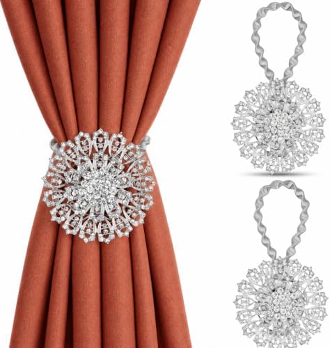 2 Pack European Flower Curtain Tiebacks Window Holdback Buckles by Mikomer