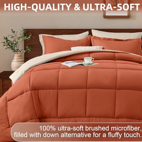 FUANNA Full Size Comforter Set 7 Pieces, Reversible Bed Set, Bed in a Bag - Image 3