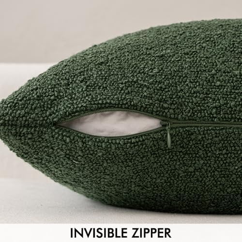 MIULEE 18x18 Decorative Boucle Couch Pillow Covers Dark Green - Image 6