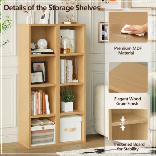 Zenira 4-Tier Bookcase, 4 Cube Storage Organizer, Narrow Bookcase - Image 6