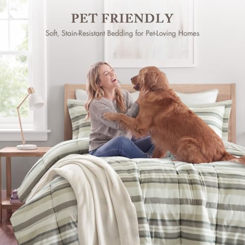 Madison Park Striped King/Cal King Comforter Set, 3 Piece Taupe Wesley - Image 3