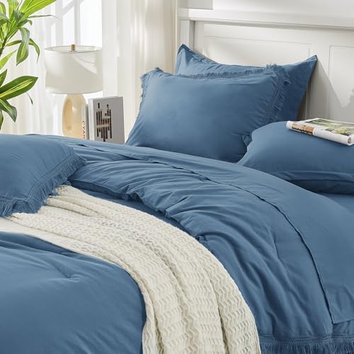 Andency Full Comforter Set, 7 Pieces Sea Blue Bedding - Image 6