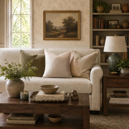 GIGIZAZA Velvet Pillow Covers 18x18 Decorative Pillows Pack of 2 Beige - Image 2