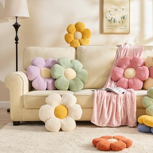 Flower Pillow, Daisy Throw Pillows, Flower Cushion - Image 2