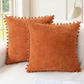CaliTime Fall Decorative Throw Pillow Covers 12 X 12 Inches Burnt Orange by CaliTime